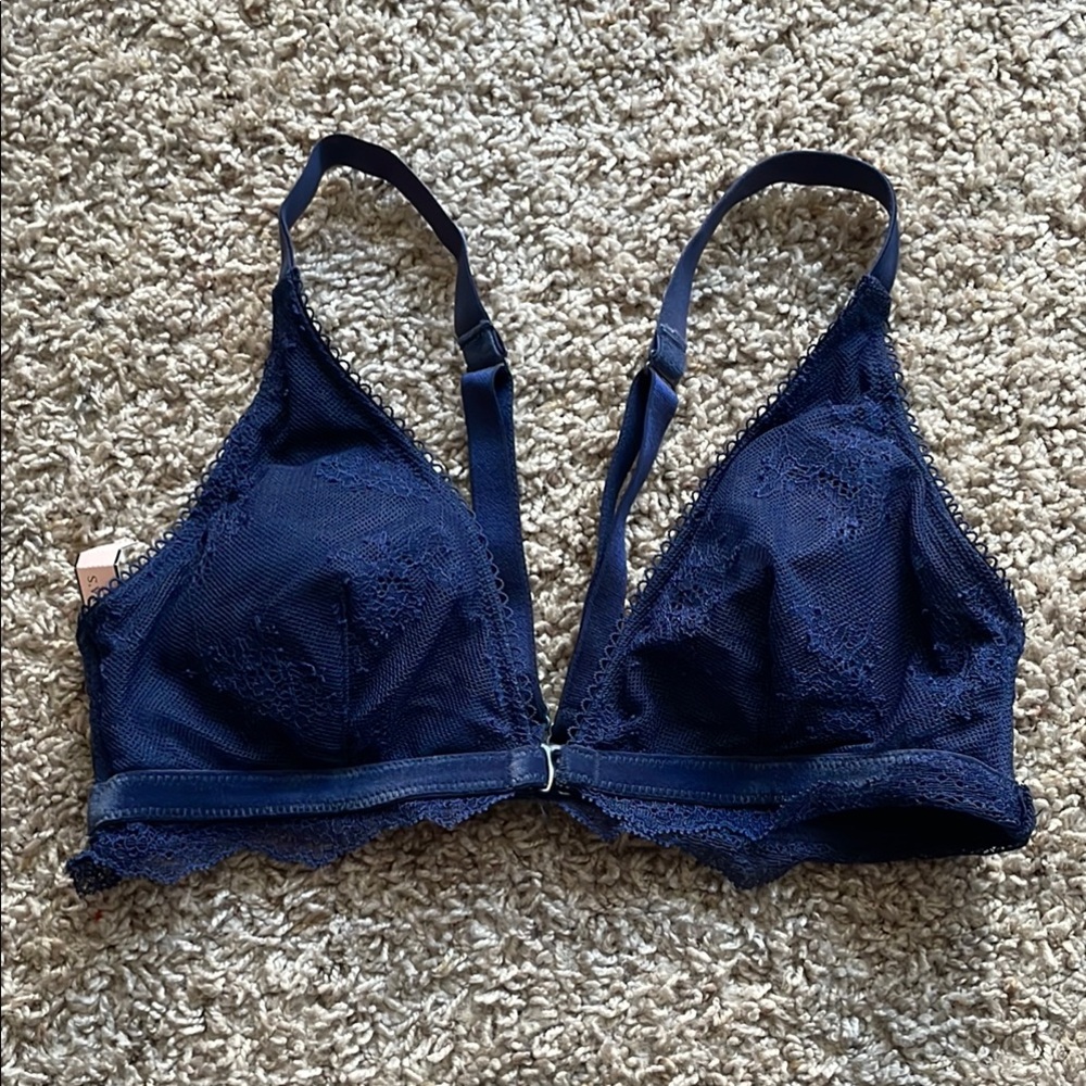 Victoria’s Secret Lace Trim Navy Blue Bralette
